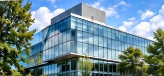 滑铁卢大学现代玻璃教学楼（海报图） / A modern glass building at the University of Waterloo (poster image)